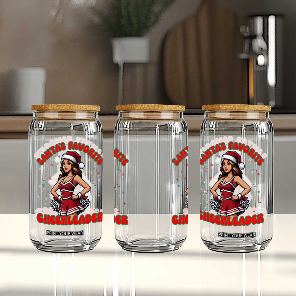 Santa Favorite Cheerleader Glass Can Funny Christmas Cheer Gift TS12 Print Your Wear