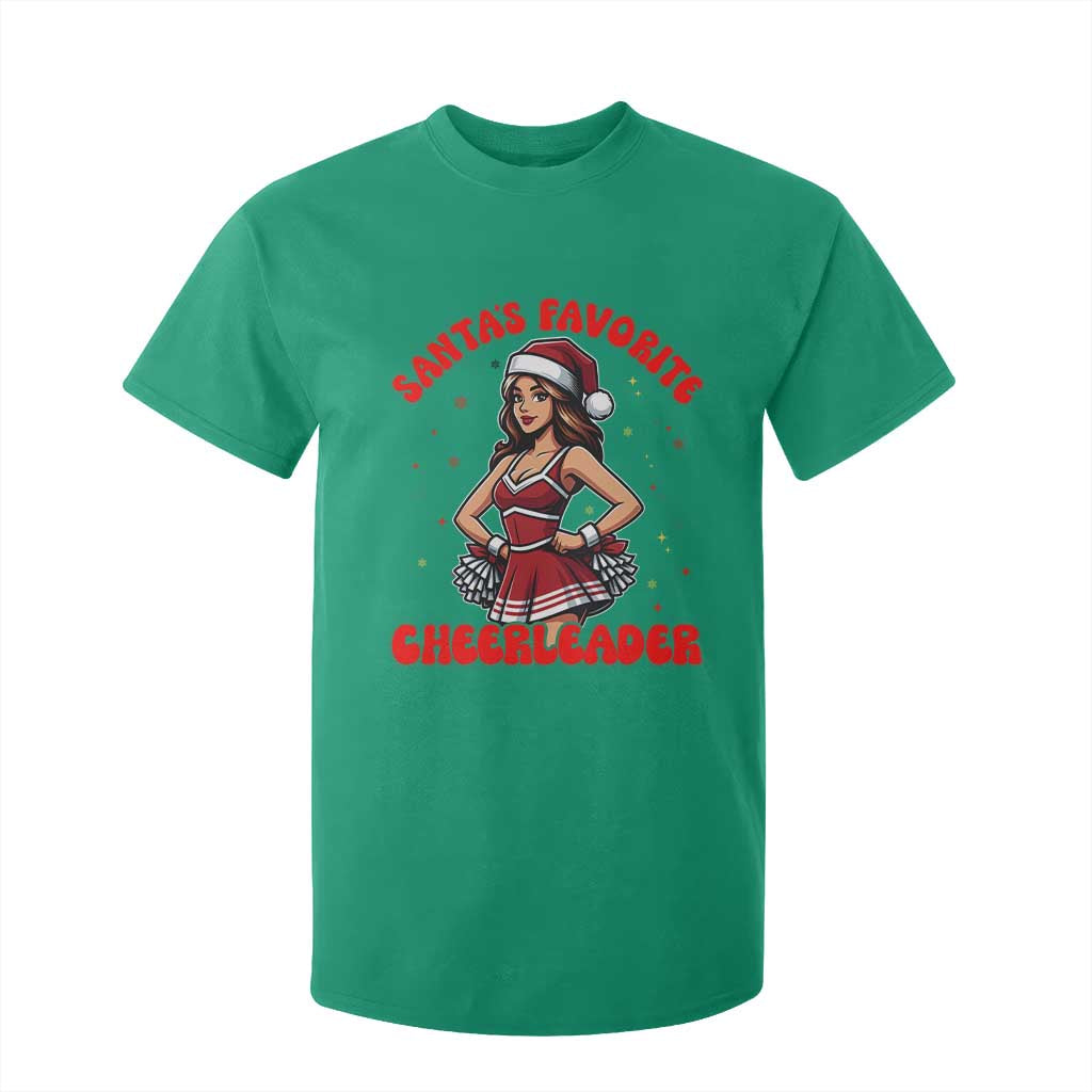 Santa Favorite Cheerleader T Shirt For Kid Funny Christmas Cheer Gift TS12 Irish Green Print Your Wear