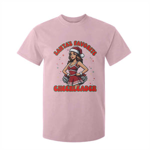 Santa Favorite Cheerleader T Shirt For Kid Funny Christmas Cheer Gift TS12 Light Pink Print Your Wear