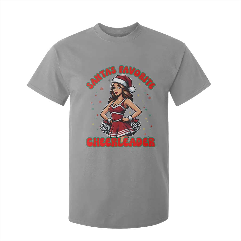 Santa Favorite Cheerleader T Shirt For Kid Funny Christmas Cheer Gift TS12 Sport Gray Print Your Wear