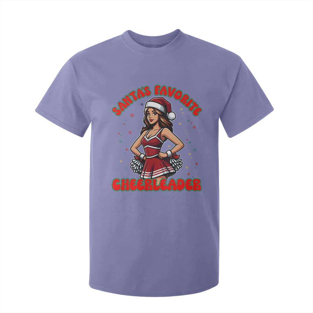 Santa Favorite Cheerleader T Shirt For Kid Funny Christmas Cheer Gift TS12 Violet Print Your Wear