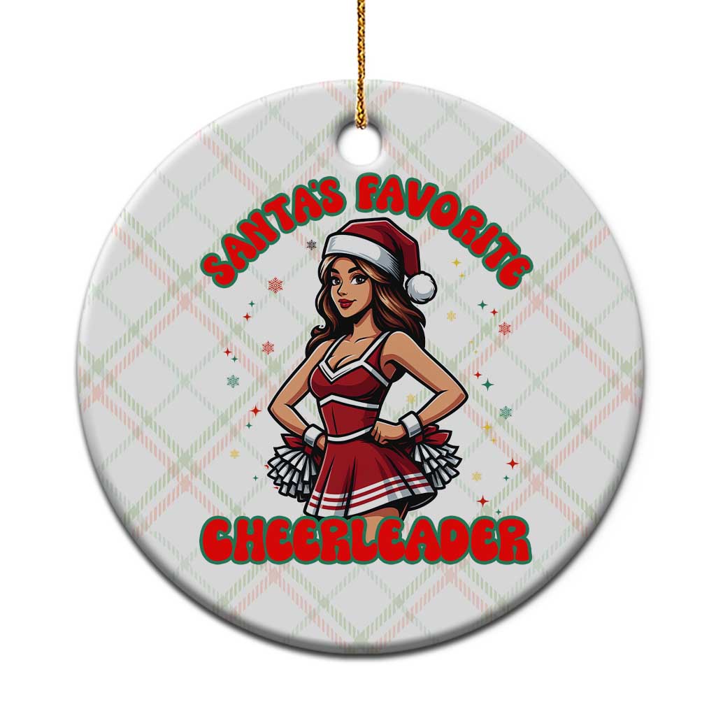 Santa Favorite Cheerleader Ceramic Ornament Funny Xmas Cheer Gift TS12 1pc Christmas Plaid Print Your Wear