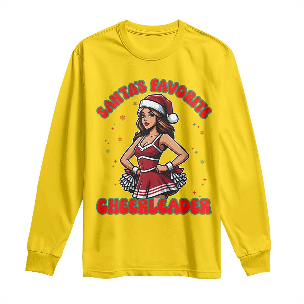 Santa Favorite Cheerleader Long Sleeve Shirt Funny Christmas Cheer Gift TS12 Daisy Print Your Wear
