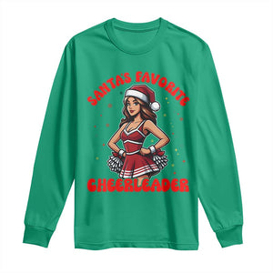 Santa Favorite Cheerleader Long Sleeve Shirt Funny Christmas Cheer Gift TS12 Irish Green Print Your Wear