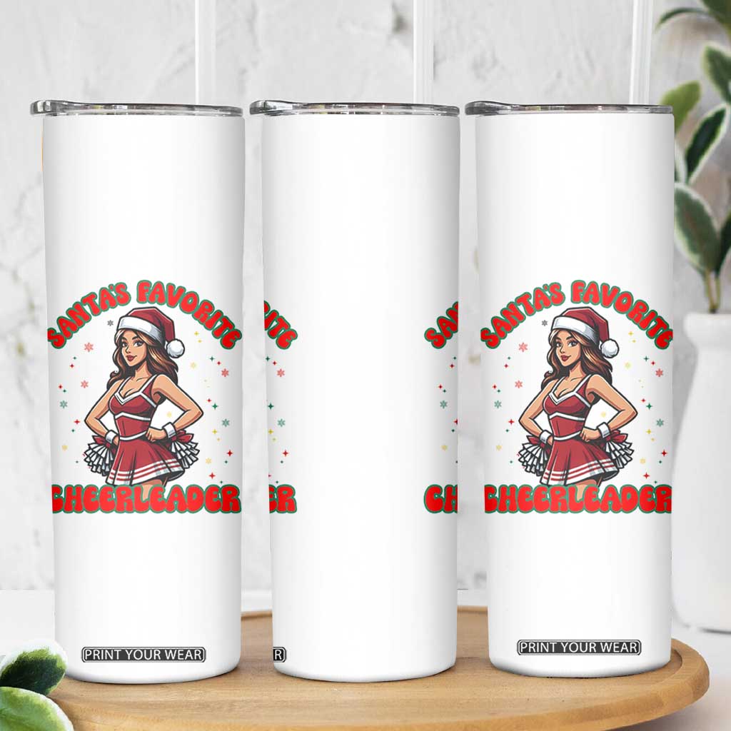 Santa Favorite Cheerleader Skinny Tumbler Funny Christmas Cheer Gift TS12 Print Your Wear