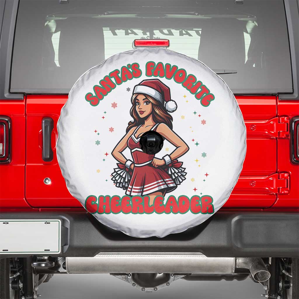 Santa Favorite Cheerleader Spare Tire Cover Funny Christmas Cheer Gift TS12 White Print Your Wear