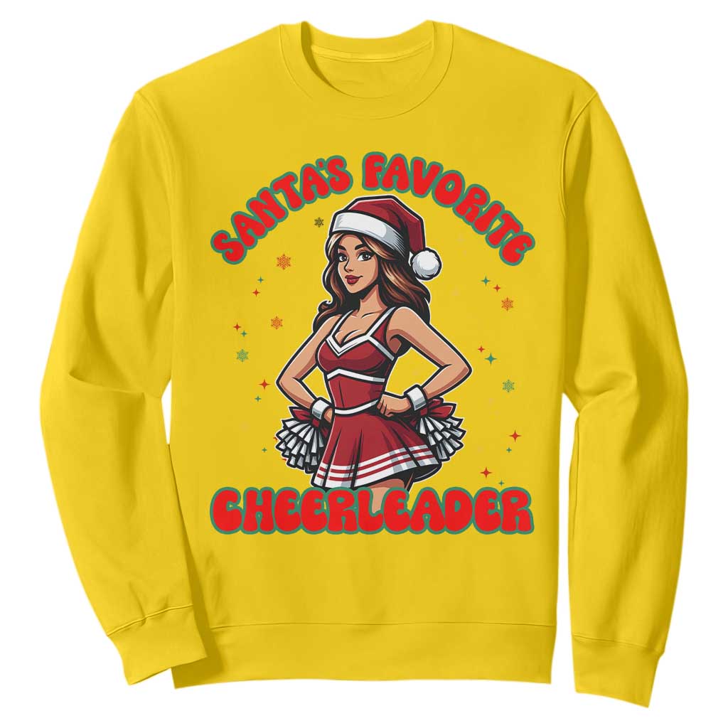 Santa Favorite Cheerleader Sweatshirt Funny Christmas Cheer Gift TS12 Daisy Print Your Wear