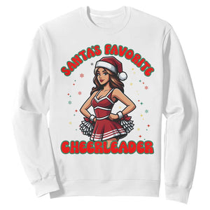 Santa Favorite Cheerleader Sweatshirt Funny Christmas Cheer Gift TS12 White Print Your Wear