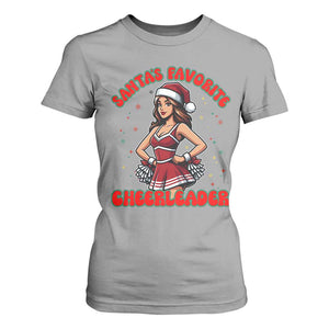 Santa Favorite Cheerleader T Shirt For Women Funny Christmas Cheer Gift TS12 Sport Gray Print Your Wear
