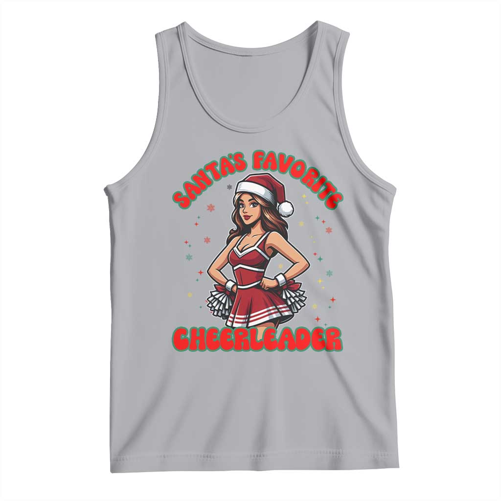 Santa Favorite Cheerleader Tank Top Funny Christmas Cheer Gift TS12 Athletic Heather Print Your Wear