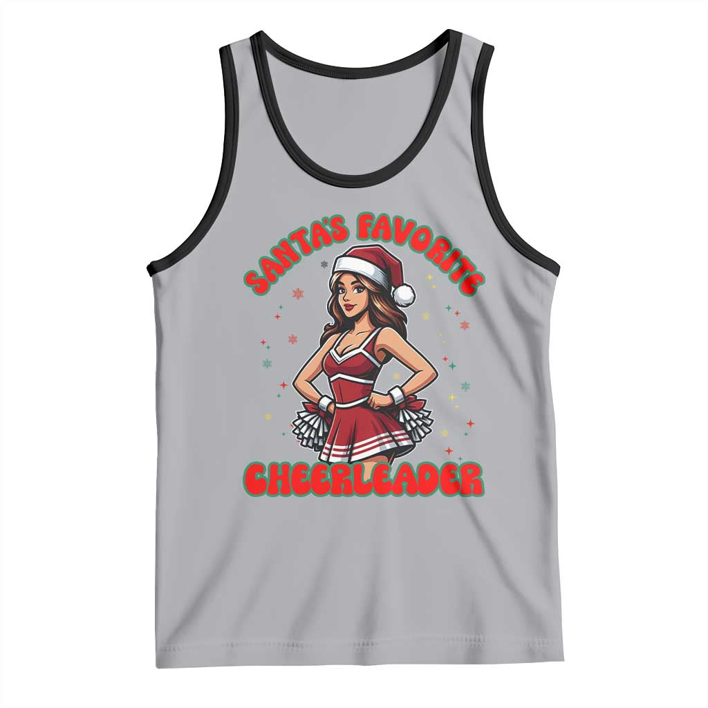 Santa Favorite Cheerleader Tank Top Funny Christmas Cheer Gift TS12 Athletic Heather Black Print Your Wear