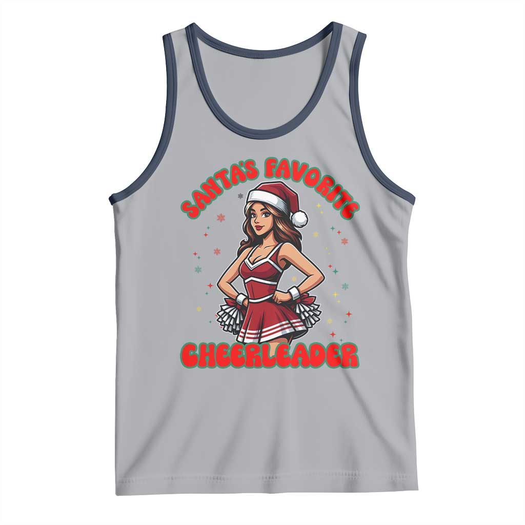 Santa Favorite Cheerleader Tank Top Funny Christmas Cheer Gift TS12 Athletic Heather Navy Print Your Wear