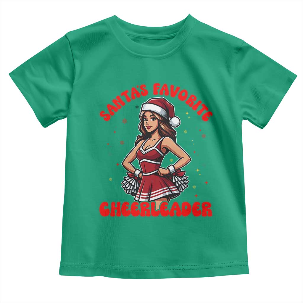 Santa Favorite Cheerleader Toddler T Shirt Funny Christmas Cheer Gift TS12 Irish Green Print Your Wear