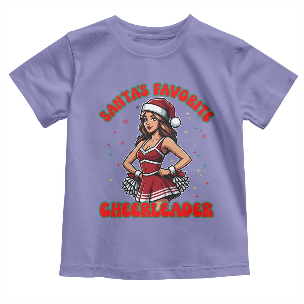 Santa Favorite Cheerleader Toddler T Shirt Funny Christmas Cheer Gift TS12 Violet Print Your Wear