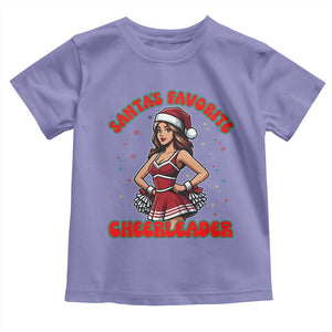 Santa Favorite Cheerleader Toddler T Shirt Funny Christmas Cheer Gift TS12 Violet Print Your Wear