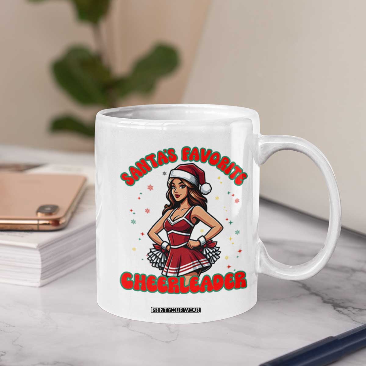 Santa Favorite Cheerleader Coffee Mug Funny Christmas Cheer Gift TS12 Print Your Wear