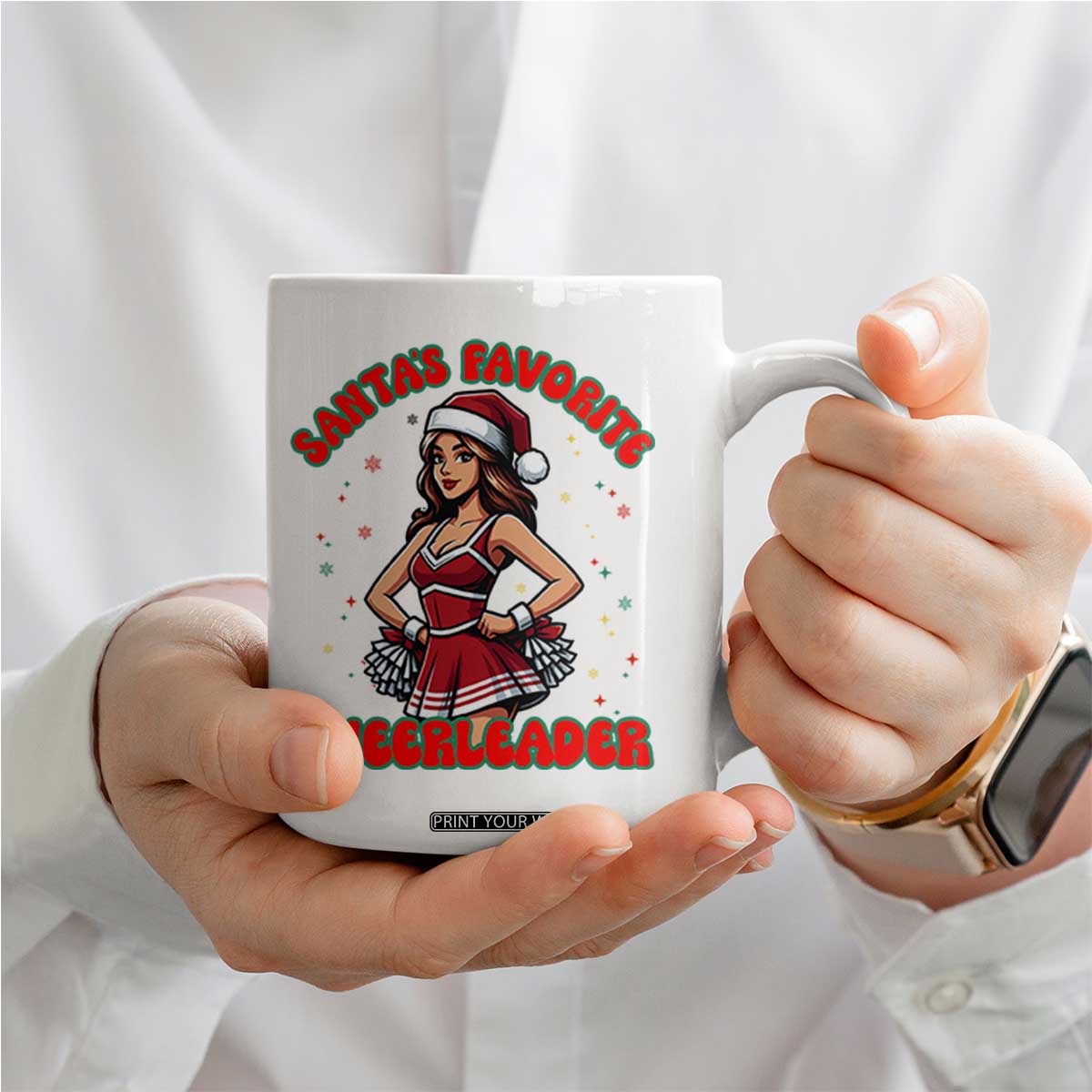 Santa Favorite Cheerleader Coffee Mug Funny Christmas Cheer Gift TS12 Print Your Wear