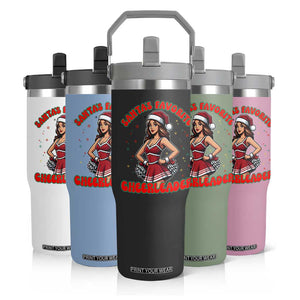 Santa Favorite Cheerleader Flip Straw Tumbler Funny Christmas Cheer Gift TS12 Print Your Wear