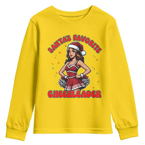 Santa Favorite Cheerleader Youth Sweatshirt Funny Christmas Cheer Gift TS12 Daisy Print Your Wear