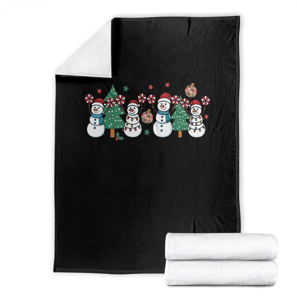 Funny Christmas Cheer Gift Throw Blanket Santa Snowman Cheerleaders TS12 Black Print Your Wear
