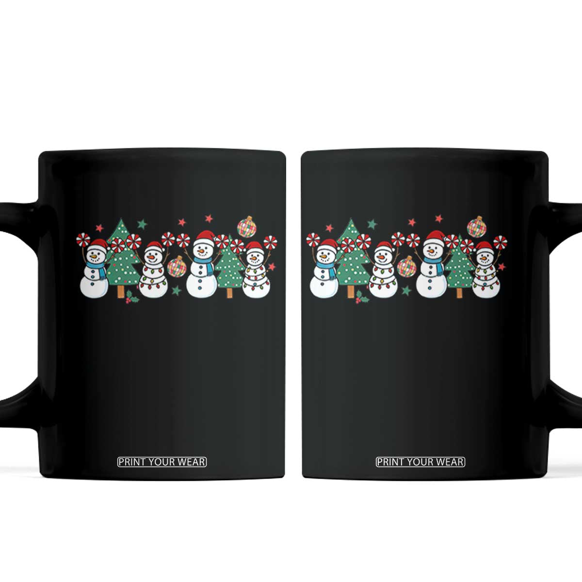 Funny Christmas Cheer Gift Coffee Mug Santa Snowman Cheerleaders TS12 Black Print Your Wear