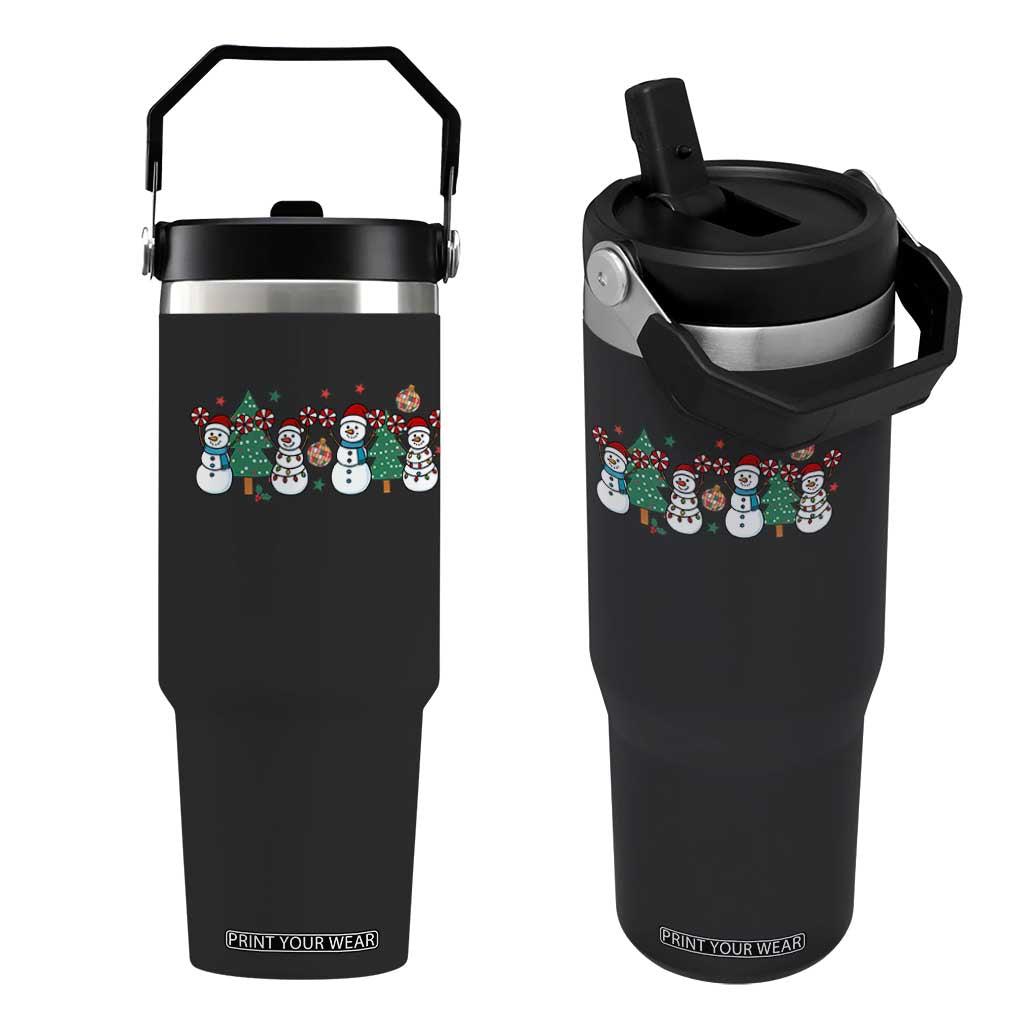 Funny Christmas Cheer Gift Flip Straw Tumbler Santa Snowman Cheerleaders TS12 One Size: 30 oz Black Print Your Wear