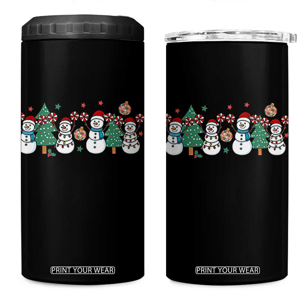 Funny Christmas Cheer Gift 4 in 1 Can Cooler Tumbler Santa Snowman Cheerleaders TS12 One Size: 16 oz Black Print Your Wear