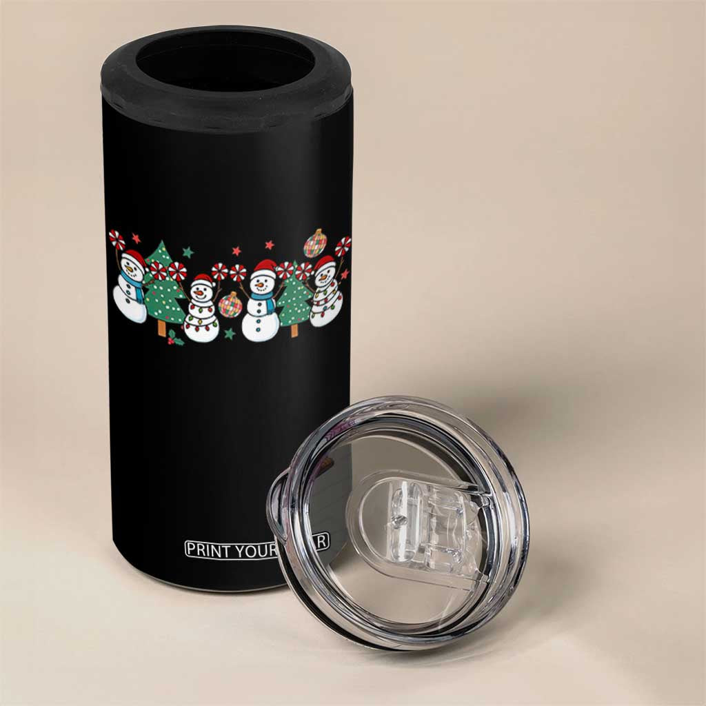 Funny Christmas Cheer Gift 4 in 1 Can Cooler Tumbler Santa Snowman Cheerleaders TS12 Print Your Wear