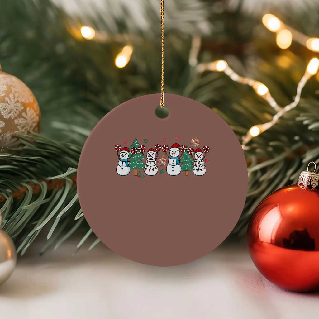 Funny Xmas Cheer Gift Ceramic Ornament Santa Snowman Cheerleaders TS12 1pc Mocha Print Your Wear