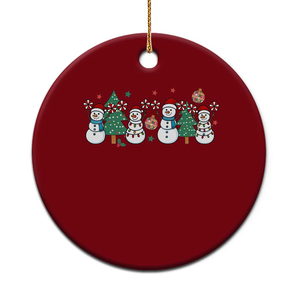 Funny Xmas Cheer Gift Ceramic Ornament Santa Snowman Cheerleaders TS12 1pc Red Print Your Wear