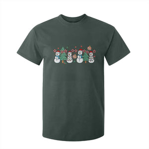 Funny Christmas Cheer Gift T Shirt For Kid Santa Snowman Cheerleaders TS12 Dark Forest Green Print Your Wear
