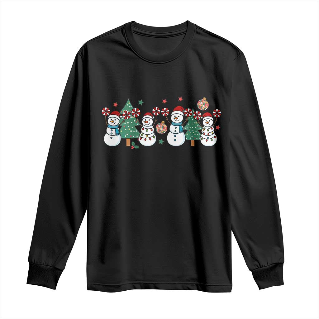 Funny Christmas Cheer Gift Long Sleeve Shirt Santa Snowman Cheerleaders TS12 Black Print Your Wear