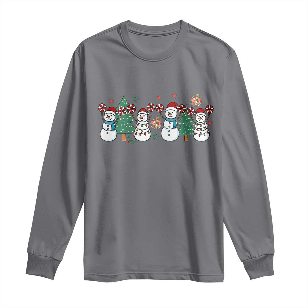 Funny Christmas Cheer Gift Long Sleeve Shirt Santa Snowman Cheerleaders TS12 Charcoal Print Your Wear