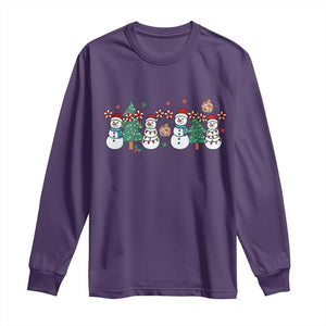 Funny Christmas Cheer Gift Long Sleeve Shirt Santa Snowman Cheerleaders TS12 Purple Print Your Wear