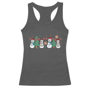 Funny Christmas Cheer Gift Racerback Tank Top Santa Snowman Cheerleaders - Print Your Wear