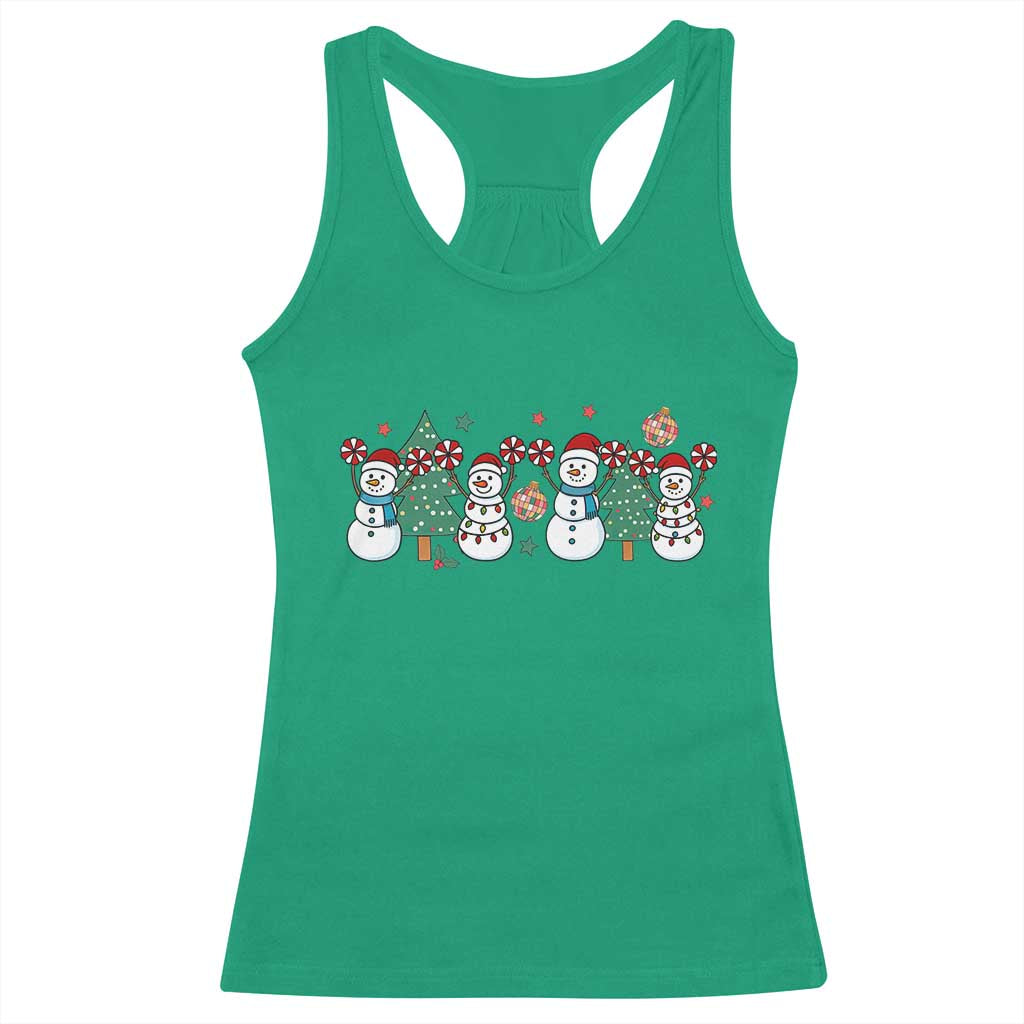 Funny Christmas Cheer Gift Racerback Tank Top Santa Snowman Cheerleaders TS12 Irish Green Print Your Wear