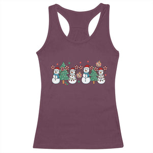 Funny Christmas Cheer Gift Racerback Tank Top Santa Snowman Cheerleaders - Print Your Wear