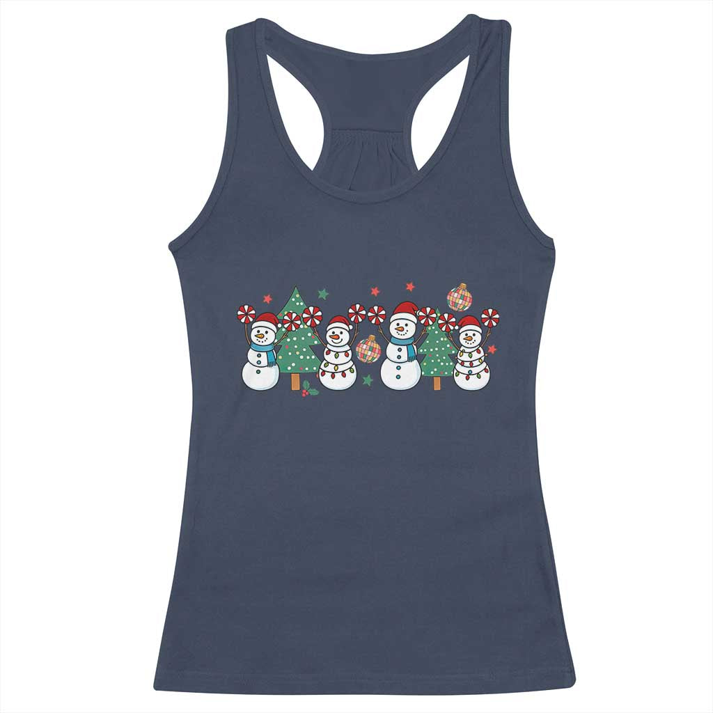 Funny Christmas Cheer Gift Racerback Tank Top Santa Snowman Cheerleaders TS12 Navy Print Your Wear