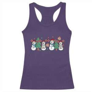 Funny Christmas Cheer Gift Racerback Tank Top Santa Snowman Cheerleaders - Print Your Wear