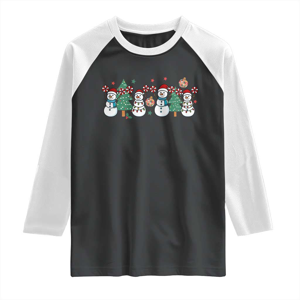 Funny Christmas Cheer Gift Raglan Shirt Santa Snowman Cheerleaders TS12 Black White Print Your Wear