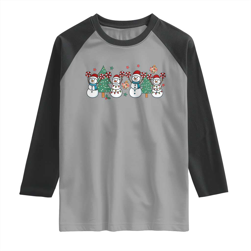 Funny Christmas Cheer Gift Raglan Shirt Santa Snowman Cheerleaders TS12 Sport Gray Black Print Your Wear