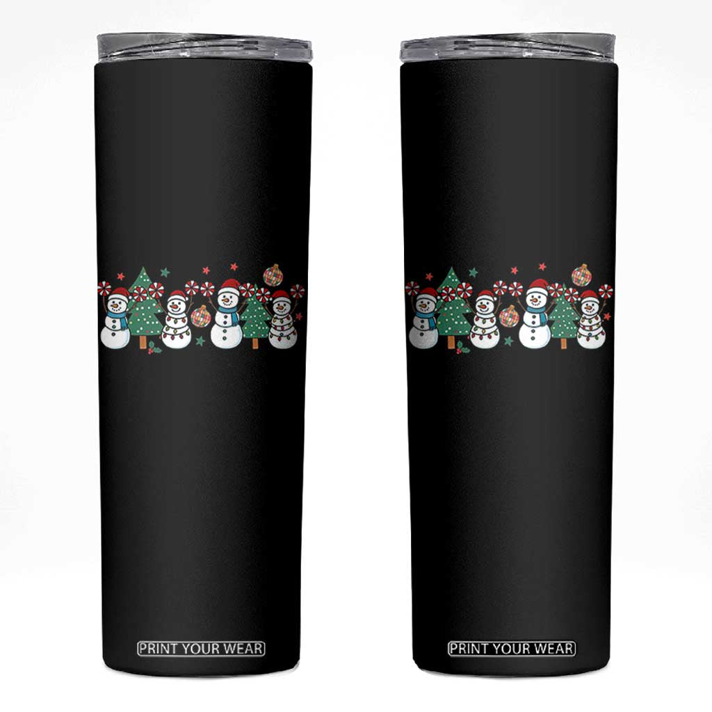 Funny Christmas Cheer Gift Skinny Tumbler Santa Snowman Cheerleaders TS12 Black Print Your Wear