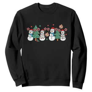 Funny Christmas Cheer Gift Sweatshirt Santa Snowman Cheerleaders TS12 Black Print Your Wear