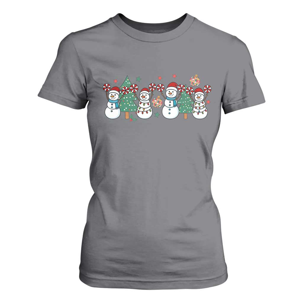 Funny Christmas Cheer Gift T Shirt For Women Santa Snowman Cheerleaders TS12 Charcoal Print Your Wear