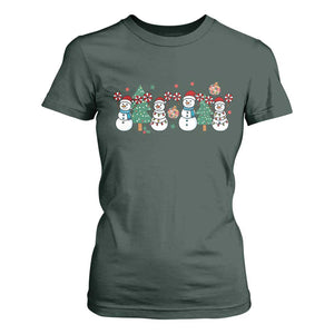 Funny Christmas Cheer Gift T Shirt For Women Santa Snowman Cheerleaders TS12 Dark Forest Green Print Your Wear