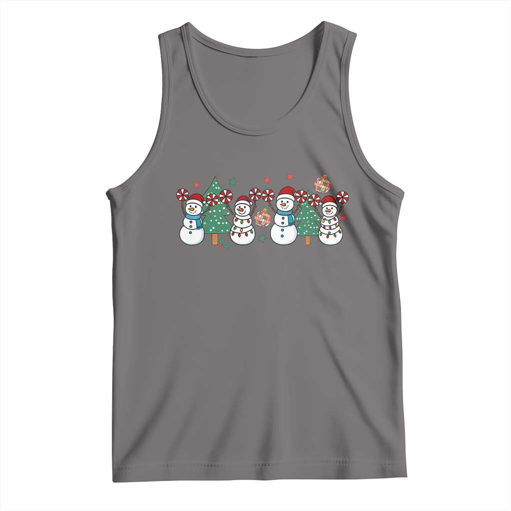 Funny Christmas Cheer Gift Tank Top Santa Snowman Cheerleaders TS12 Deep Heather Print Your Wear