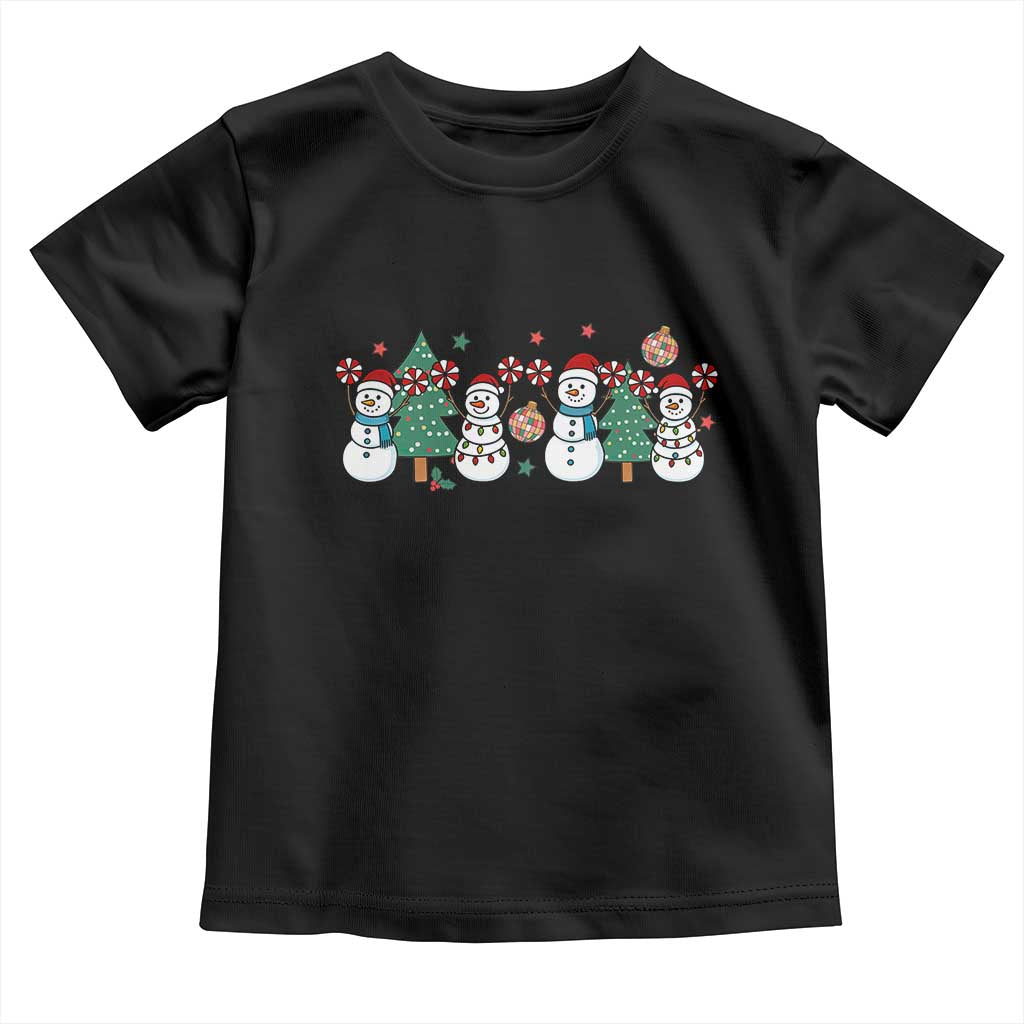 Funny Christmas Cheer Gift Toddler T Shirt Santa Snowman Cheerleaders TS12 Black Print Your Wear