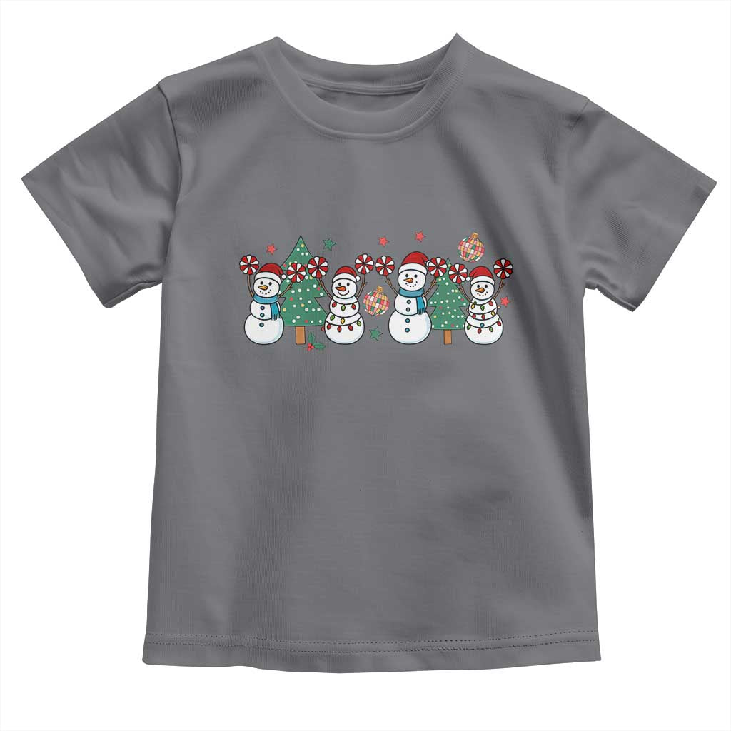 Funny Christmas Cheer Gift Toddler T Shirt Santa Snowman Cheerleaders TS12 Charcoal Print Your Wear