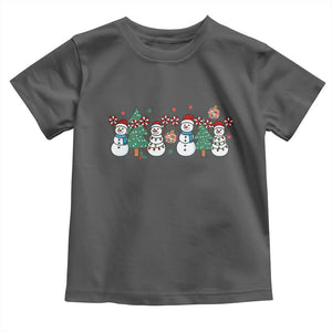 Funny Christmas Cheer Gift Toddler T Shirt Santa Snowman Cheerleaders TS12 Dark Heather Print Your Wear