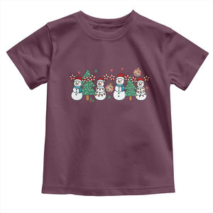 Funny Christmas Cheer Gift Toddler T Shirt Santa Snowman Cheerleaders TS12 Maroon Print Your Wear